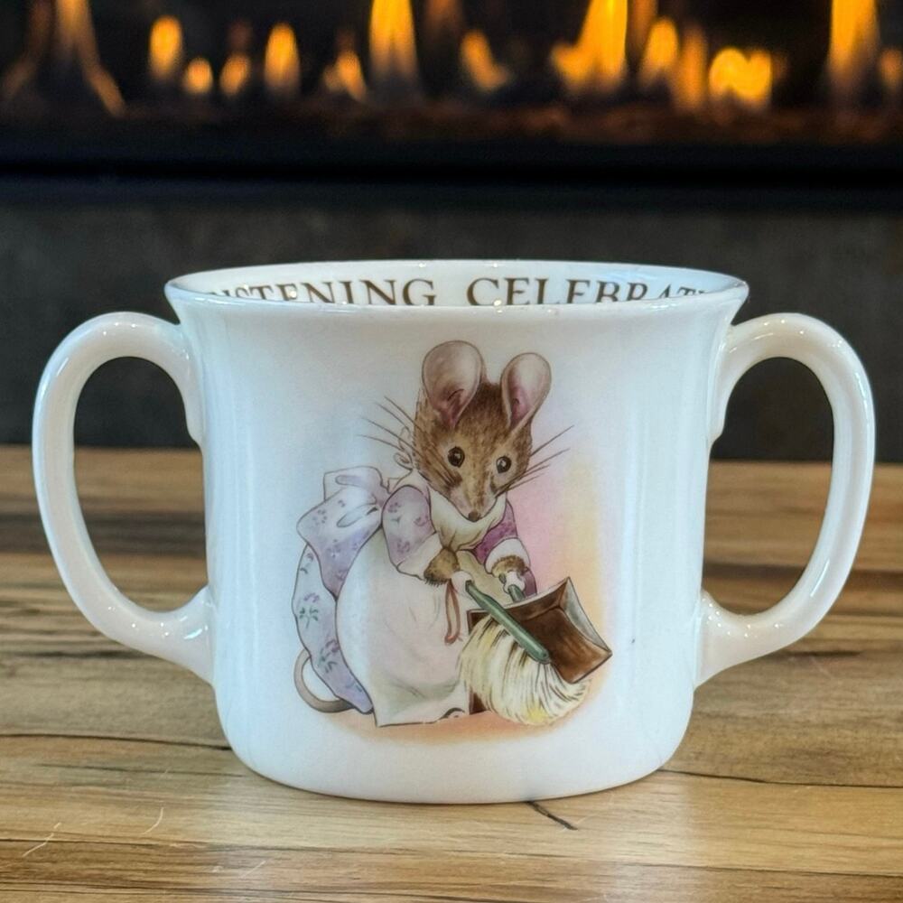 Vintage 1986 Royal Albert "Christening Celebration" Hunca Munca Baby Cup Mug